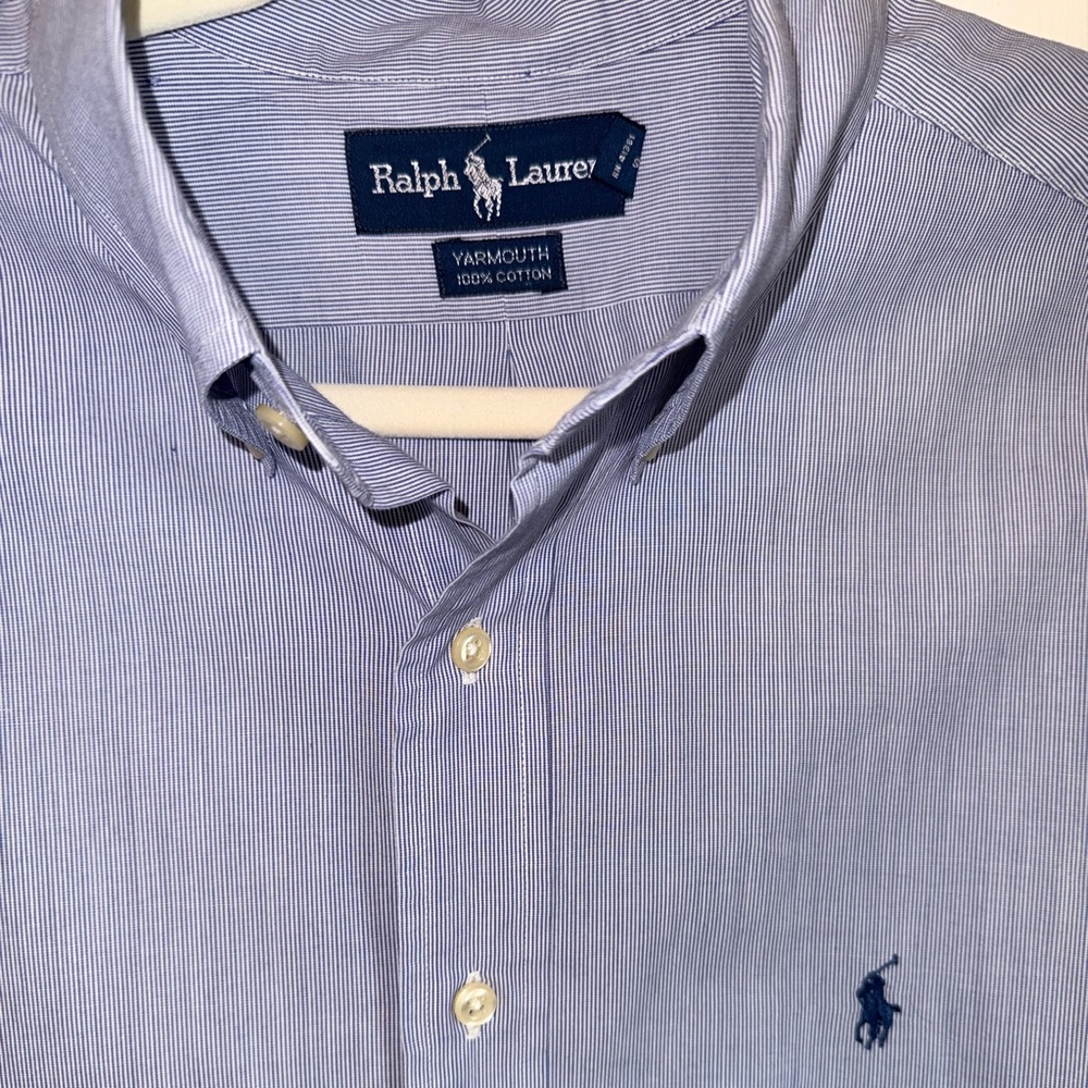 Ralph Lauren Light Blue Pinstripe Button-Down Shirt